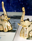 Dawbun 2 Pieces Gold Small Animal Statue