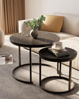 aboxoo Round Nesting Coffee Table Side Table Set of 2