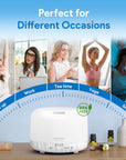 ASAKUKI Essential Oil Diffuser 500ml, Ultrasonic Aromatherapy Humidifier with Remote Control, 7 LED Colors, Timer & Auto-Off, Large Room Diffuser