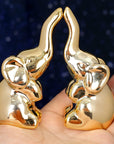 Dawbun 2 Pieces Gold Small Animal Statue