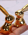 Dawbun 2 Pieces Gold Small Animal Statue