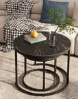 aboxoo Round Nesting Coffee Table Side Table Set of 2