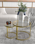 aboxoo Round Nesting Coffee Table Side Table Set of 2