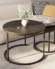 aboxoo Round Nesting Coffee Table Side Table Set of 2