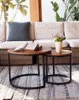 aboxoo Round Nesting Coffee Table Side Table Set of 2