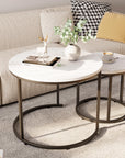 aboxoo Round Nesting Coffee Table Side Table Set of 2