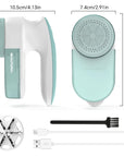 BEAUTURAL Fabric Shaver and Lint Remover, Sweater Defuzzer with 2-Speeds, 2 Replaceable Stainless Steel Blades, Battery Operated, Remove Clothes Fuzz, Lint Balls, Pills, Bobbles Gray