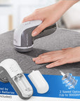 BEAUTURAL Fabric Shaver and Lint Remover, Sweater Defuzzer with 2-Speeds, 2 Replaceable Stainless Steel Blades, Battery Operated, Remove Clothes Fuzz, Lint Balls, Pills, Bobbles Gray