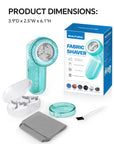 BEAUTURAL Fabric Shaver and Lint Remover, Sweater Defuzzer with 2-Speeds, 2 Replaceable Stainless Steel Blades, Battery Operated, Remove Clothes Fuzz, Lint Balls, Pills, Bobbles Gray