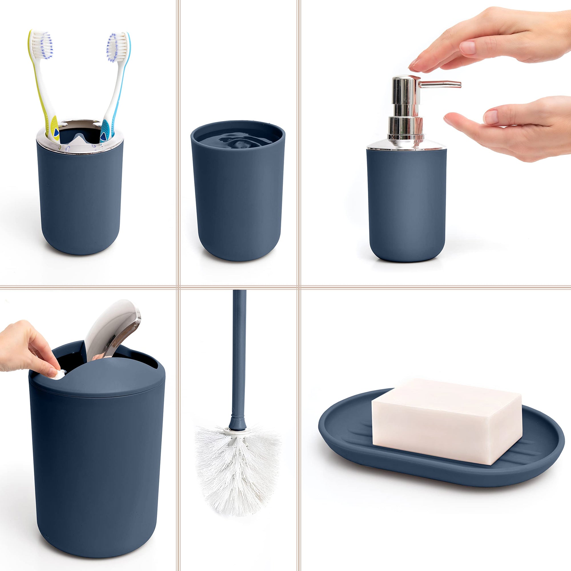 Moss &amp; Stone 6 pcs Bathroom Accessories Set