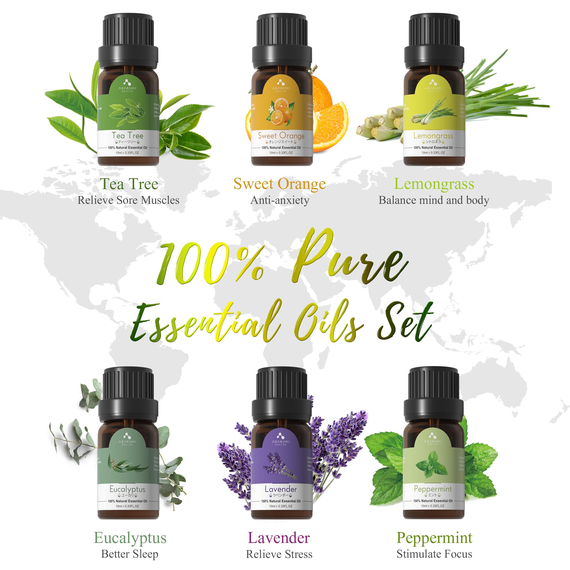 ASAKUKI Essential Oil Diffuser 500ml, Ultrasonic Aromatherapy Humidifier with Remote Control, 7 LED Colors, Timer &amp; Auto-Off, Large Room Diffuser